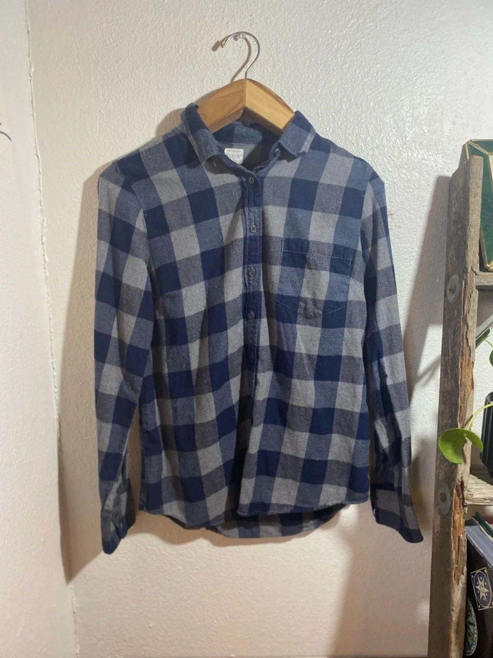J.Crew Perfect Shirt Midnight Buffalo Plaid Flannel Button Down Cotton Medium
